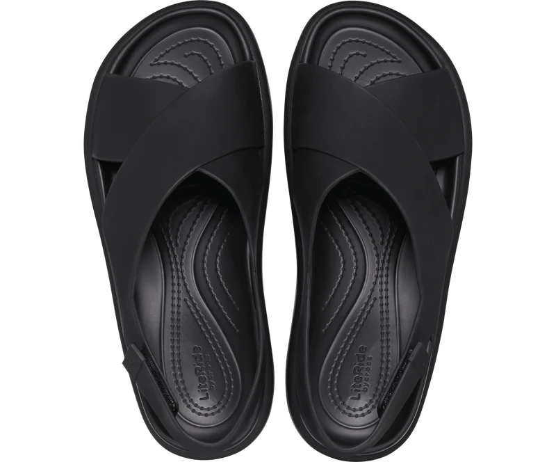 CROCS Brooklyn Luxe Sandalen mit gekreuzten Riemen - Schwarz
