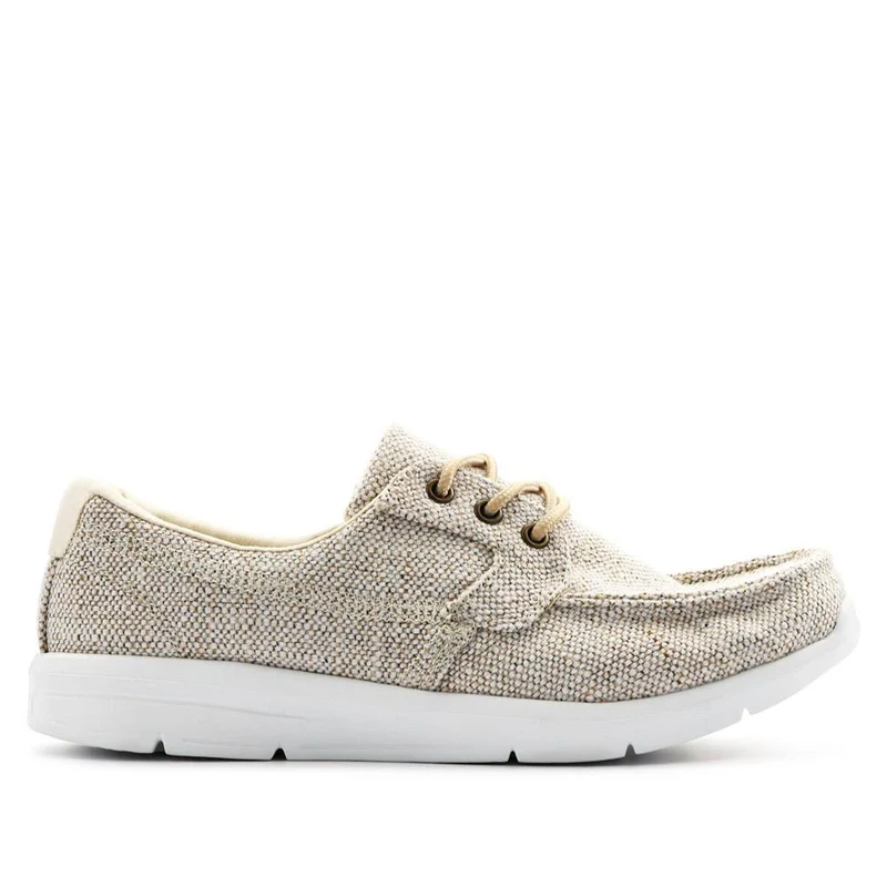 Ladies' Lace-Up Moccasins - TITAN41003 / 327 305 - Beige