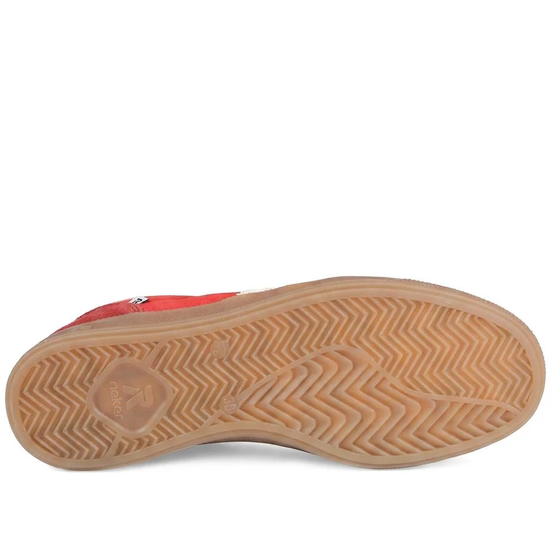 Rieker Sporty Gum Sole Lace Up Trainers - RKR43030 / 330 196 - Red