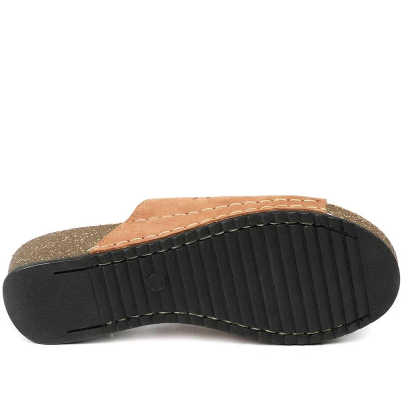 Fly Flot Leather Mule Sandals - FLY43012 / 328 649 - Tan