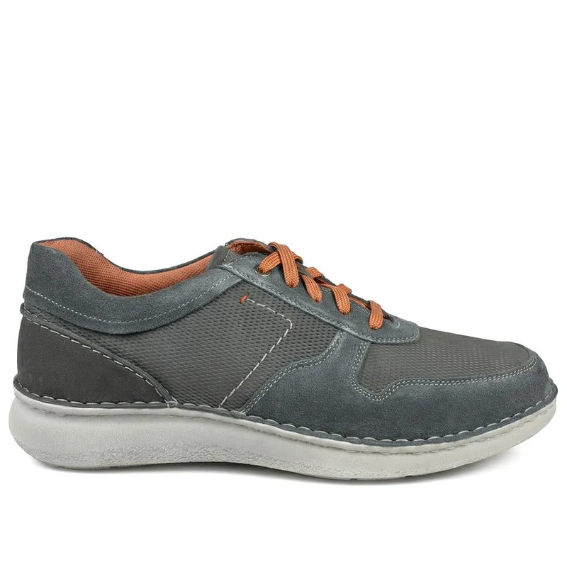 Padders Leather Wide Fit Lace Up Shoes - PADPARK43512 / 328 902 - Navy