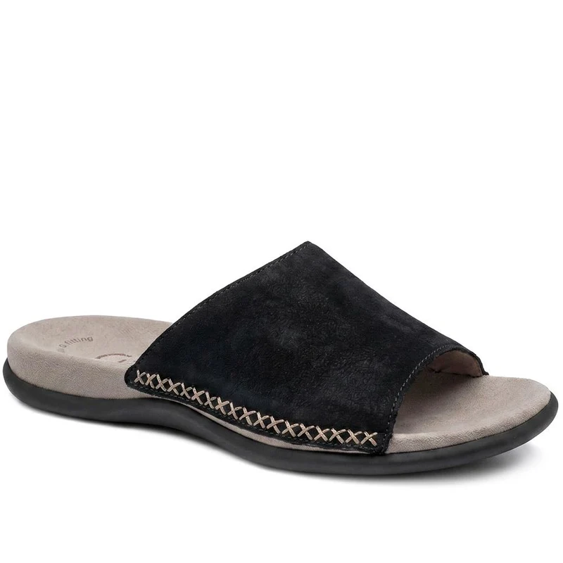 Gabor Leather Slip On Sandals - GABC44505 / 330 270 - Black