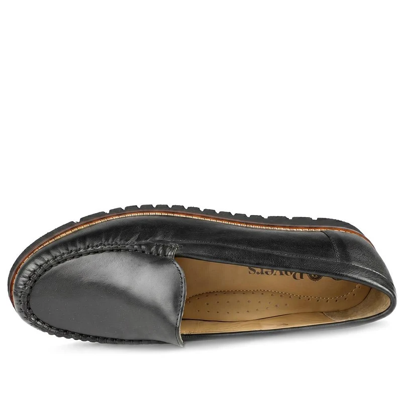 Casual Leather Moccasins - MOEN43007 / 329 557 - Black