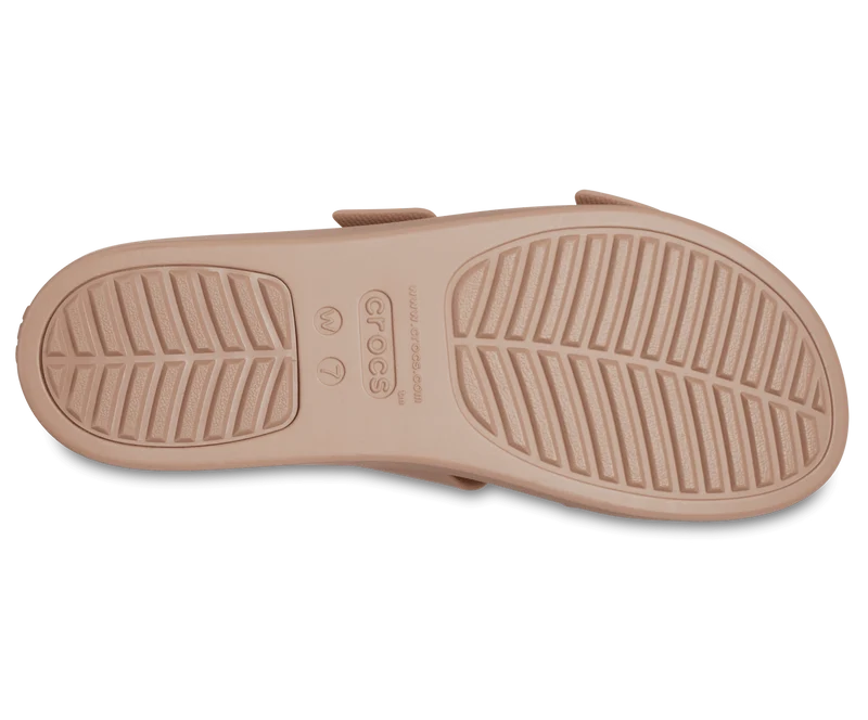 CROCS Unisex Brooklyn Sandalen mit niedrigem Keilabsatz und Schnalle - Latte