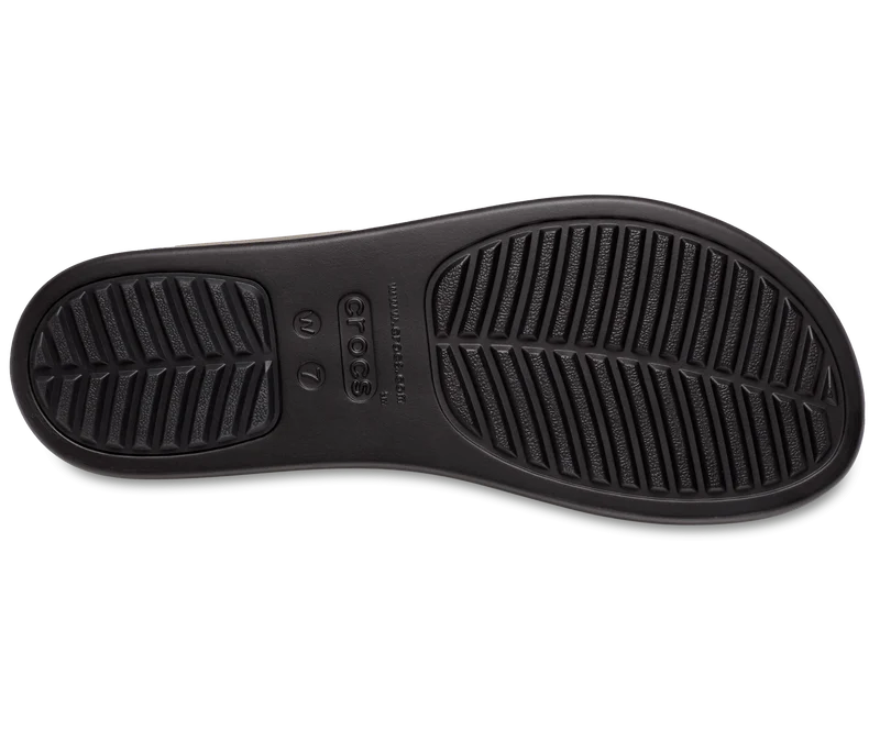 CROCS Unisex-Sandalen mit niedrigem Keilabsatz und Schnalle – Schwarz