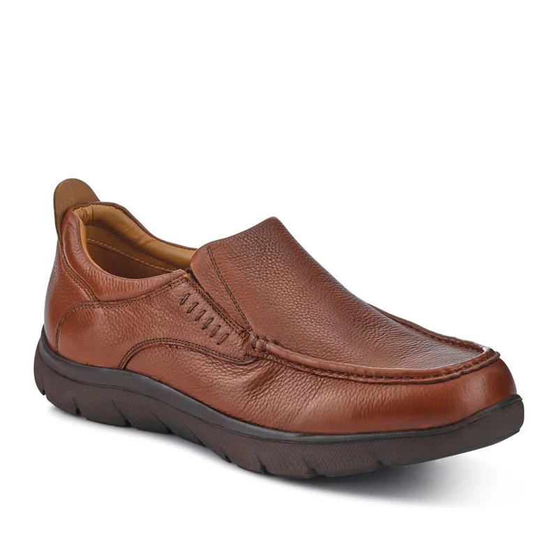 Wide Fit Leather Slip-On Shoes - PERFO41005 / 327 383