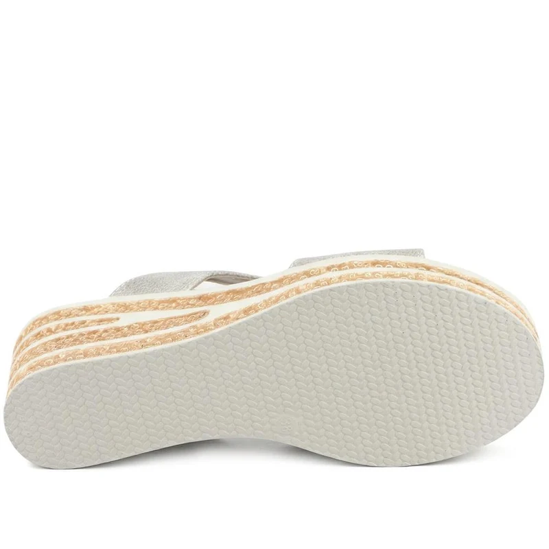 Wedge Heel Jewelled Sandals - WBINS43087 / 329 160 - Soft Gold