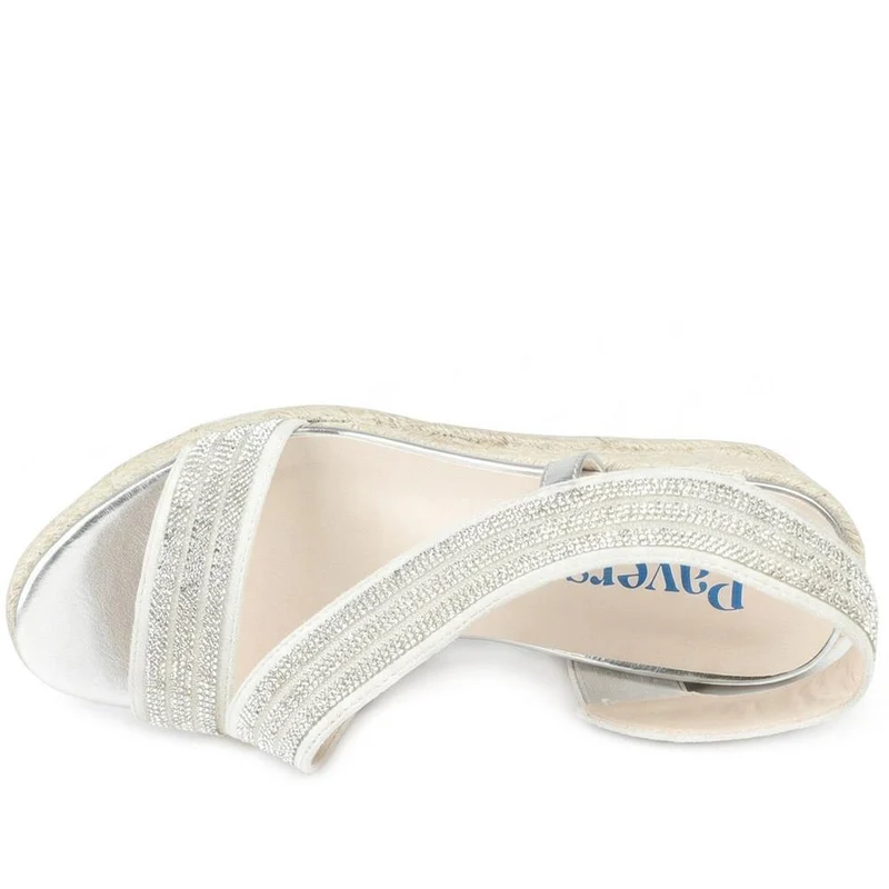 Diamante Elastic Fit Espadrilles - WBINS43083 / 329 262 - Silver