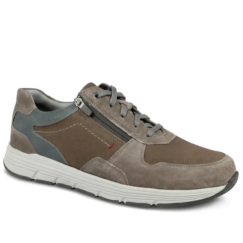 Padders Leather Zip & Lace Fasten Trainers - PADPARK43508 / 328 900 - Brown