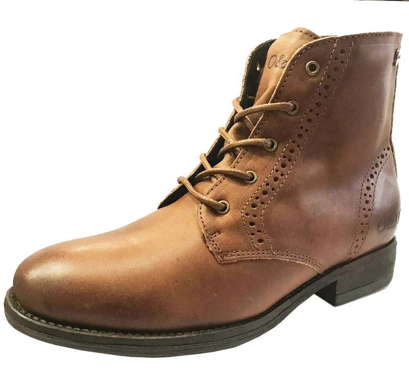 Oak & Hyde-Ridge-Spitze-Cognac-Leder-Chelsea-Stiefel