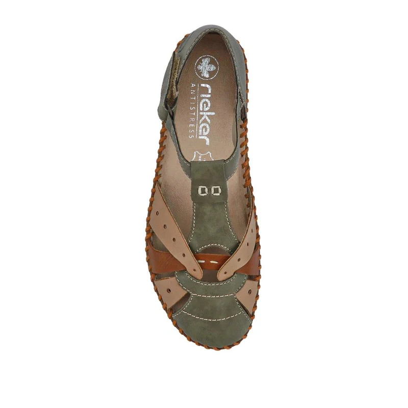 Rieker Touch-Fastening Sandals - RKR39538 / 325 034 - Green-Multi