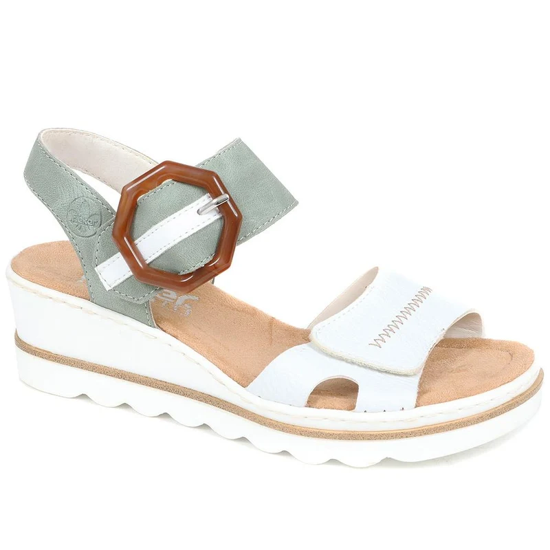 Dual-Fitting Wedge Sandals - RKR33521 / 319 715 - White-Green