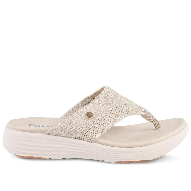 Cushioned Wedge Heel Toe Post Sandals - BAIZH43036 / 328 989 - Beige