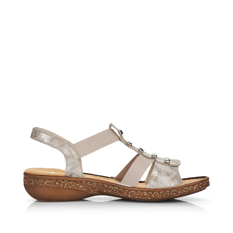 Rieker Modische Damensandale – Metallic