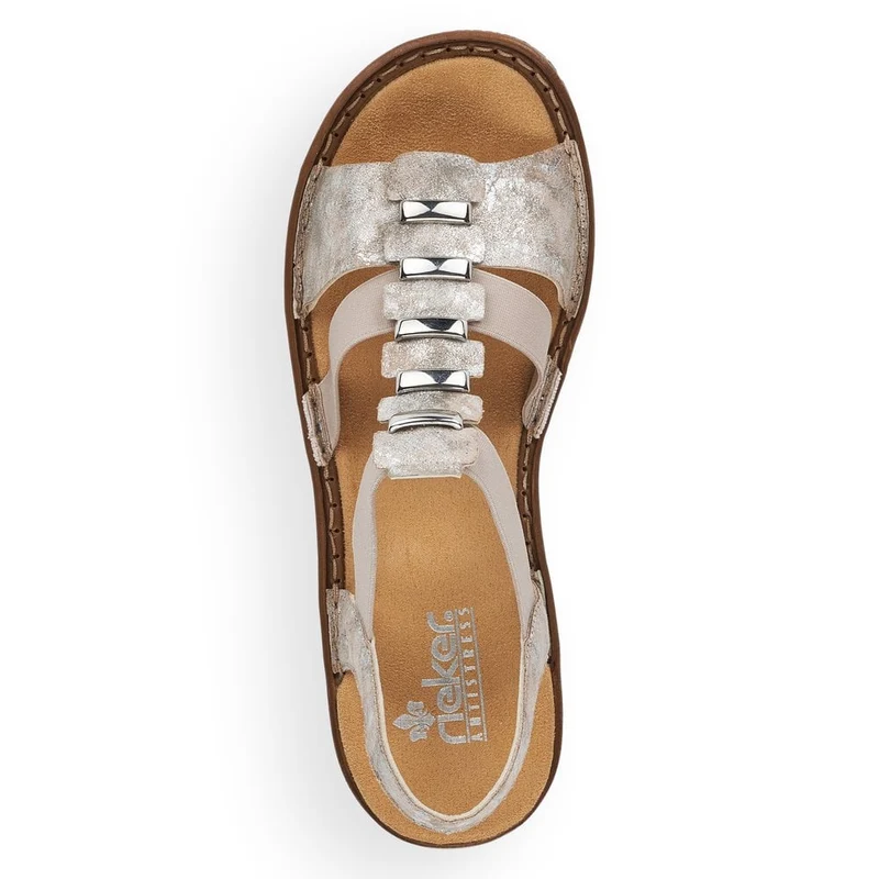 Rieker Modische Damensandale – Metallic
