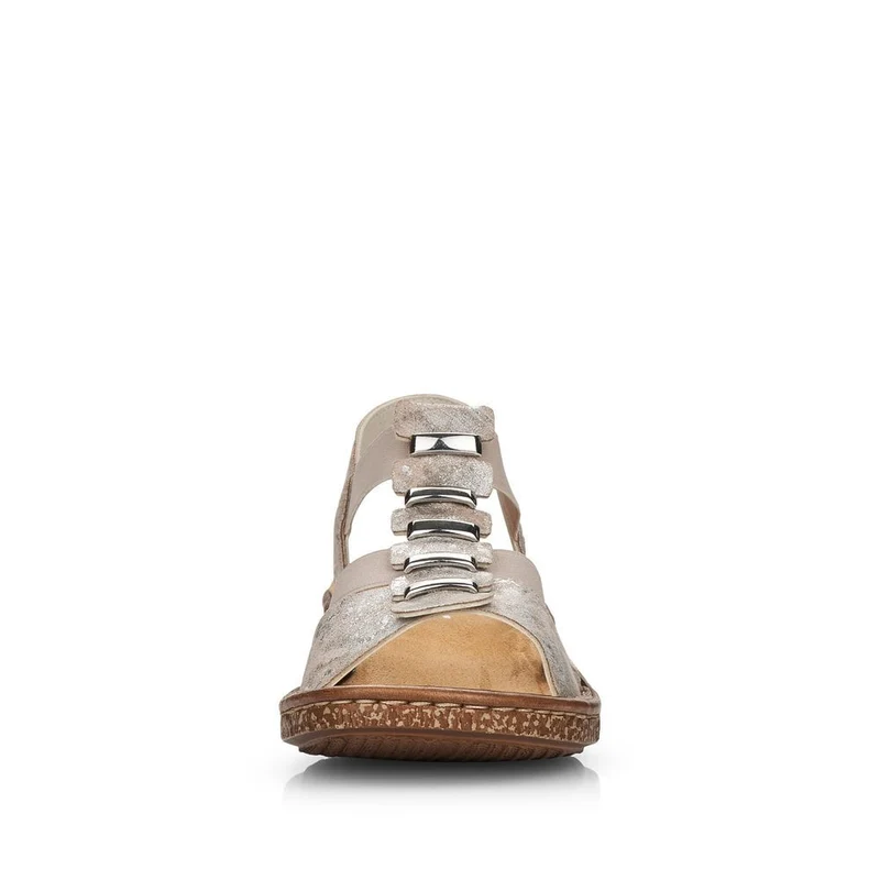 Rieker Modische Damensandale – Metallic