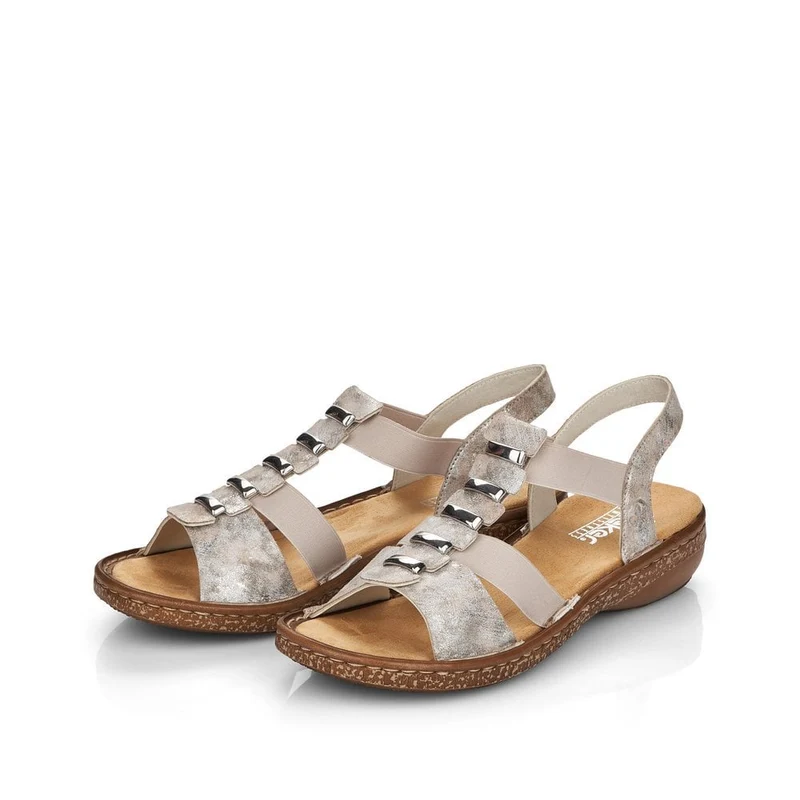 Rieker Modische Damensandale – Metallic