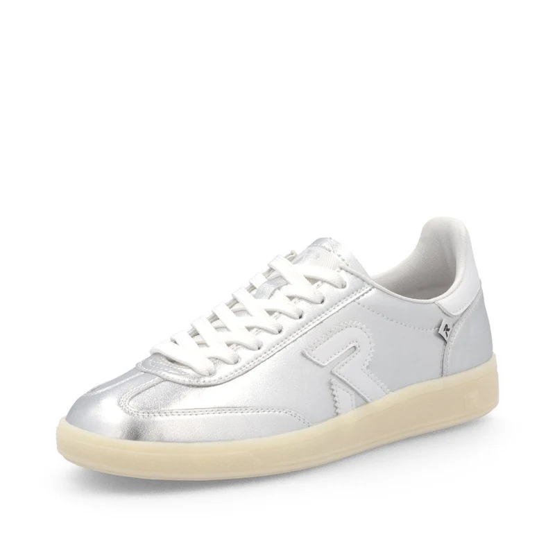 Rieker Modische Leder-Sneakers für Damen - Silber