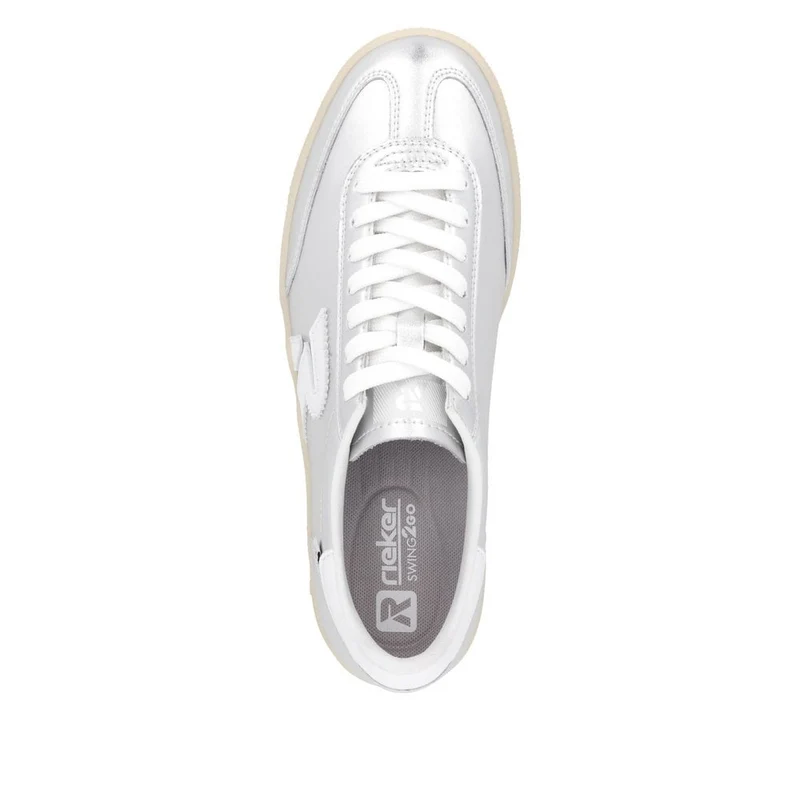Rieker Modische Leder-Sneakers für Damen - Silber