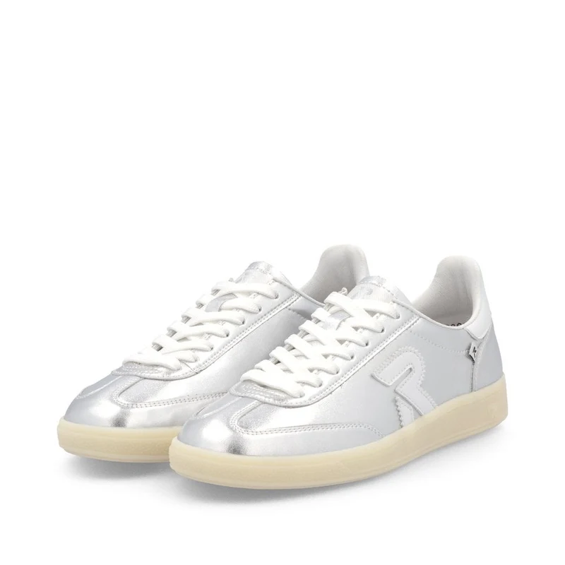 Rieker Modische Leder-Sneakers für Damen - Silber