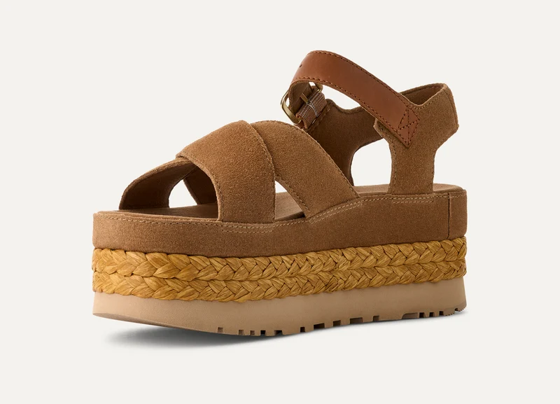UGG Damen Aubrey Sandalen mit Knöchelriemen - Kastanie