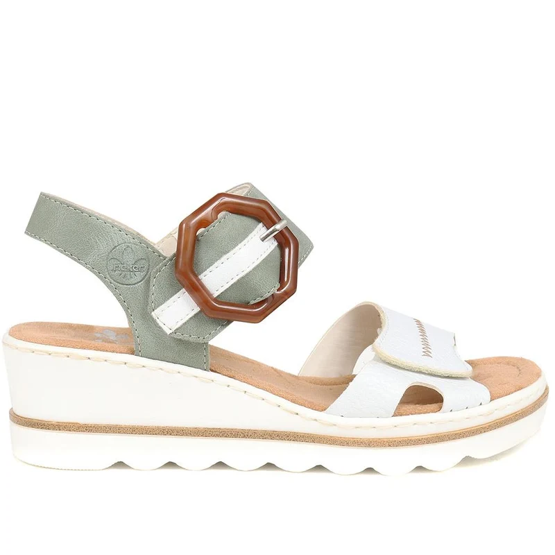 Dual-Fitting Wedge Sandals - RKR33521 / 319 715 - White-Green