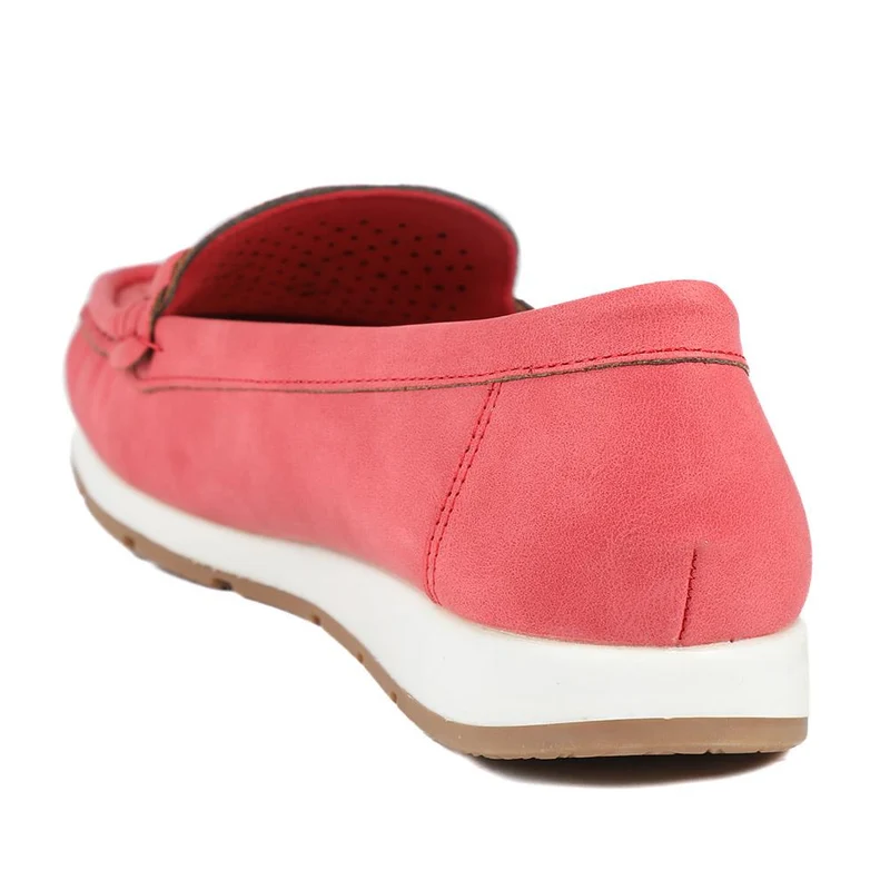 Breathable Buckle Detailed Moccasins - BAIZH41039 / 327 317 - Red