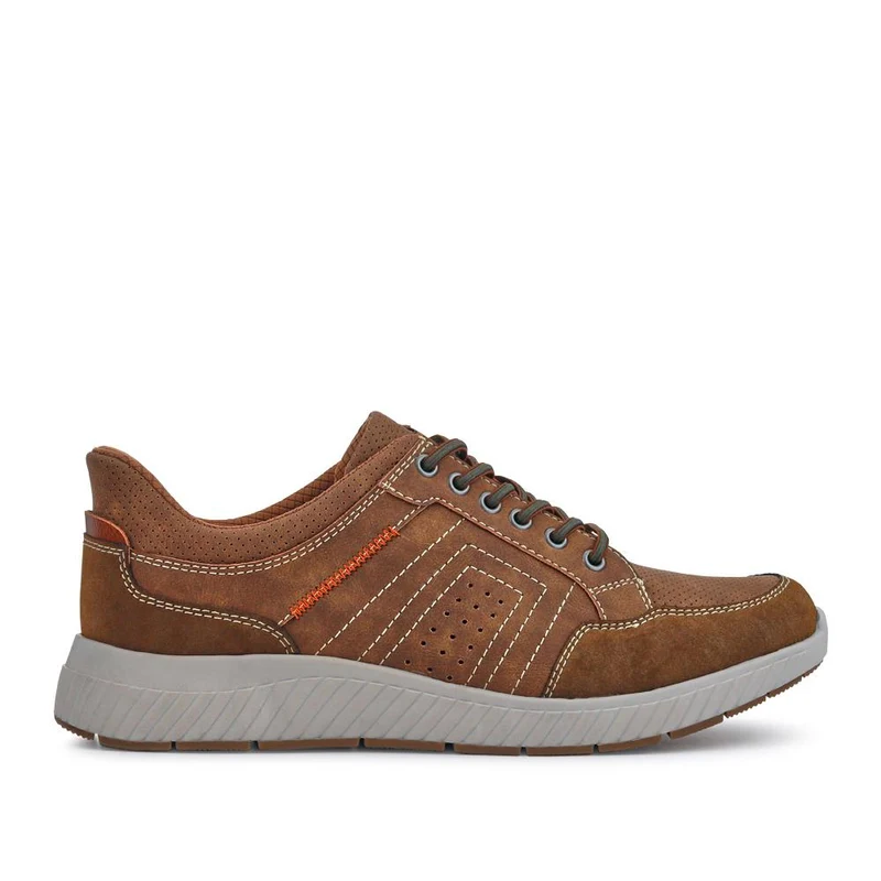 Easy Step In Wide Fit Bungee Laced Shoes - GANG41018 / 327 549 - Brown
