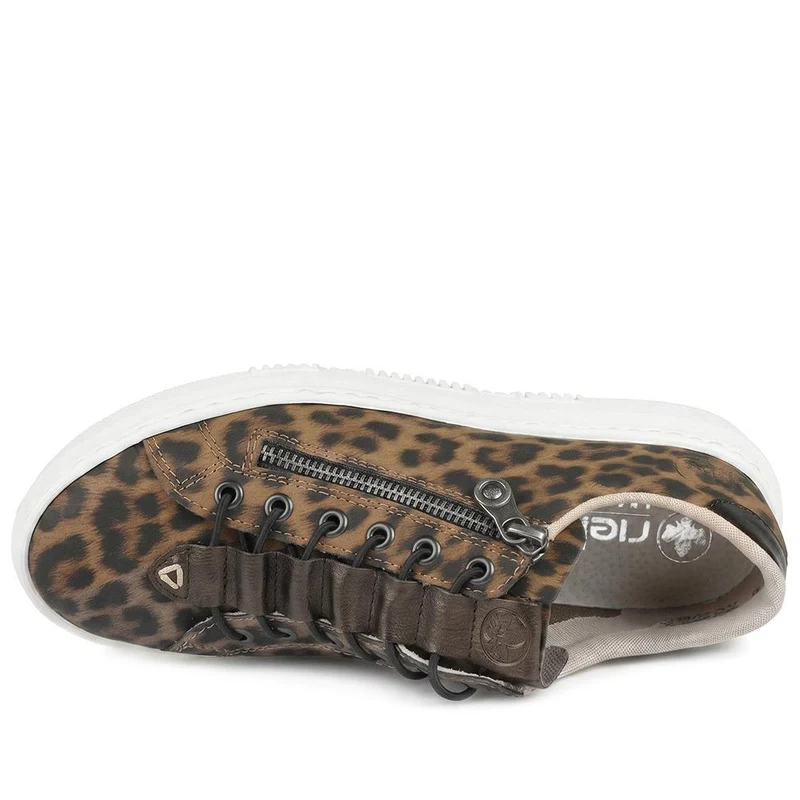 Rieker Zip Fasten Platform Trainers - RKR43029 / 330 195 - Leopard