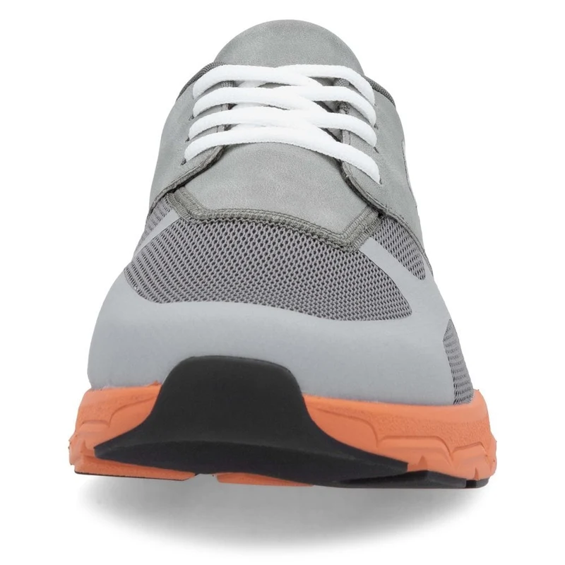 Rieker Herren-Sneaker zum Hineinschlüpfen aus Leder in Extrabreite - Grau