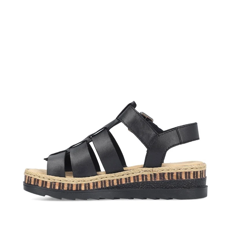 Rieker Mode-Plateau-Sandale für Damen – Schwarz