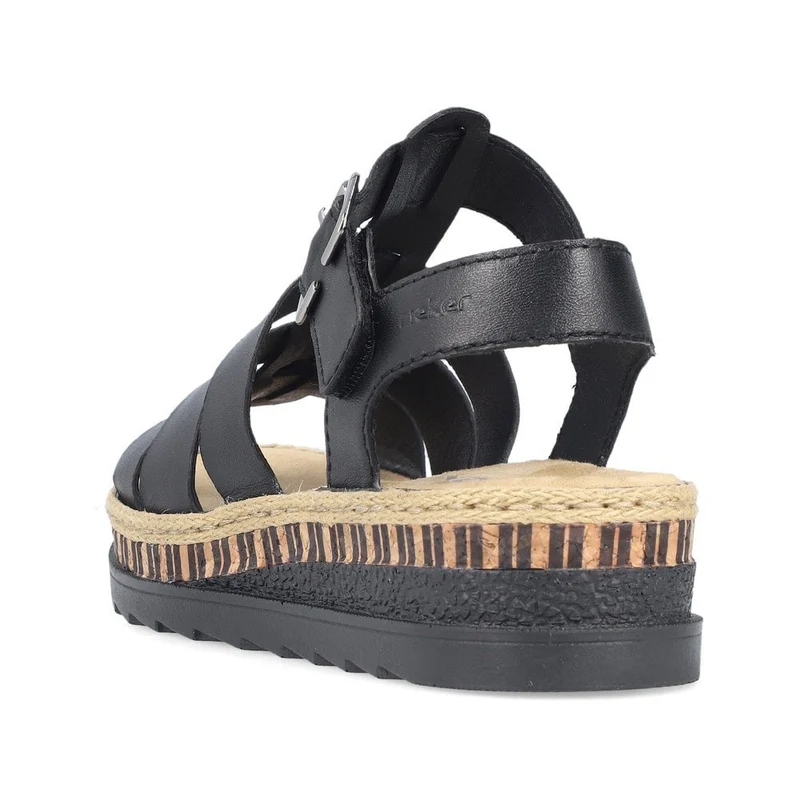 Rieker Mode-Plateau-Sandale für Damen – Schwarz