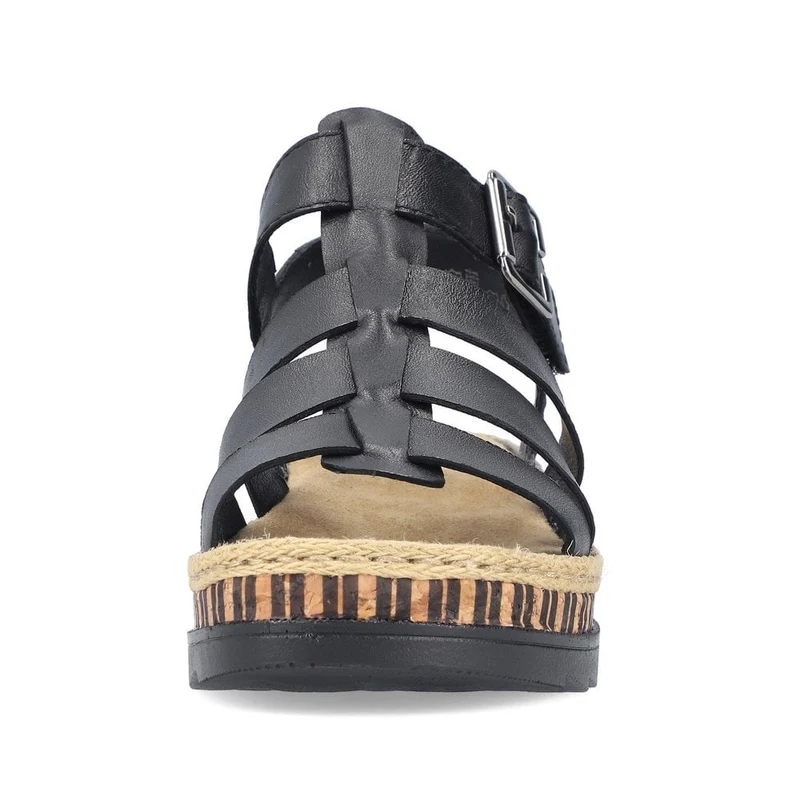 Rieker Mode-Plateau-Sandale für Damen – Schwarz