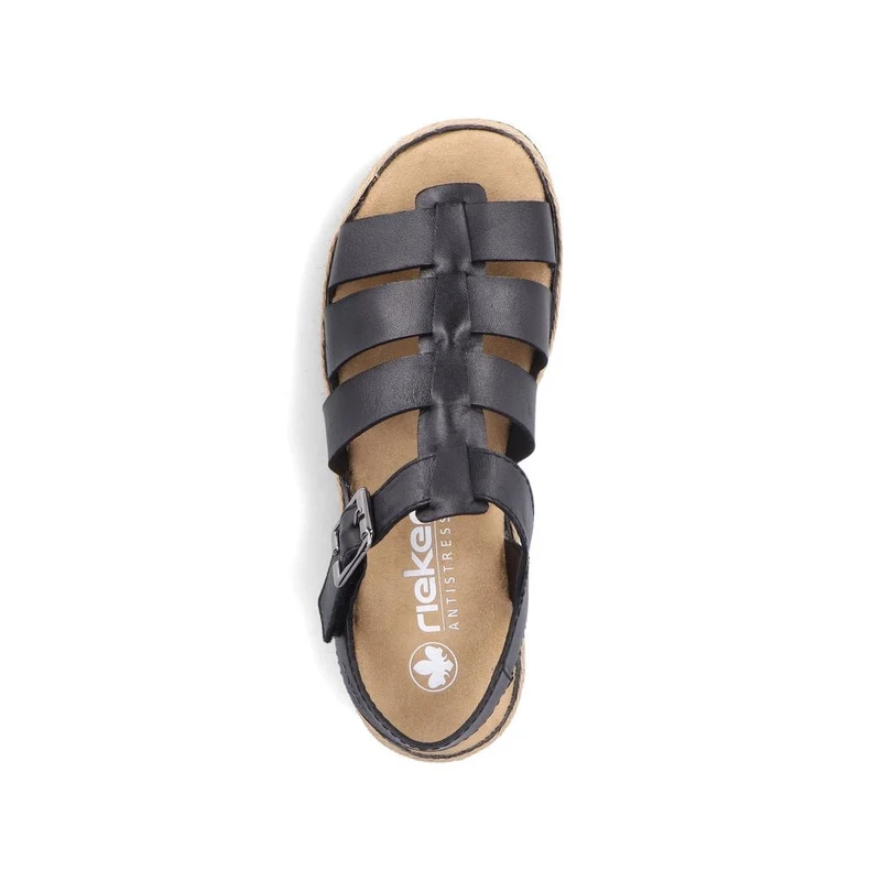 Rieker Mode-Plateau-Sandale für Damen – Schwarz