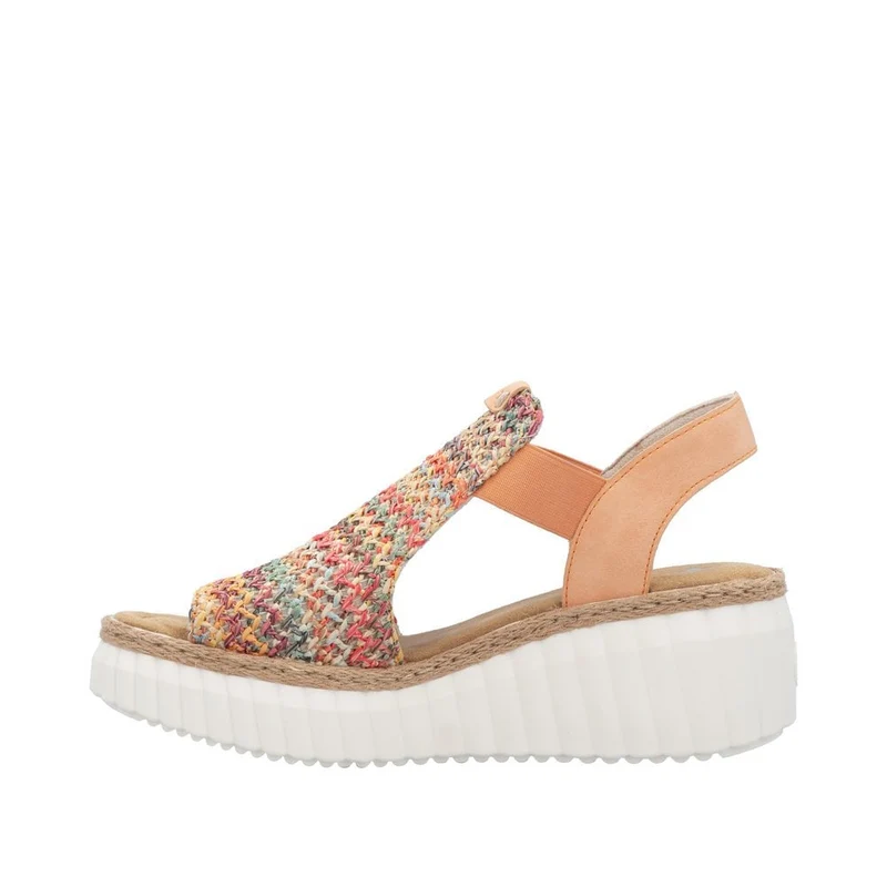 Rieker Damen Fashion Wedge Sandal - Mehrfarbig