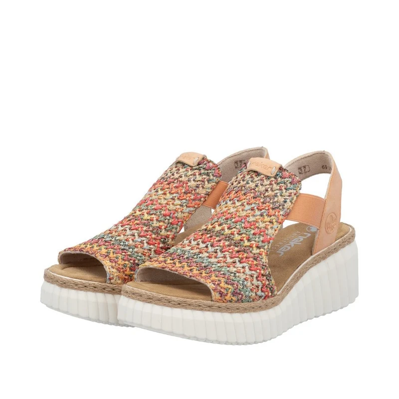 Rieker Damen Fashion Wedge Sandal - Mehrfarbig