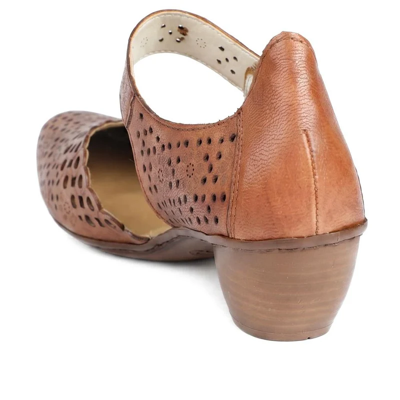 Leather Cuban-Heeled Mary Janes - RKR41536 / 327 286 - Tan
