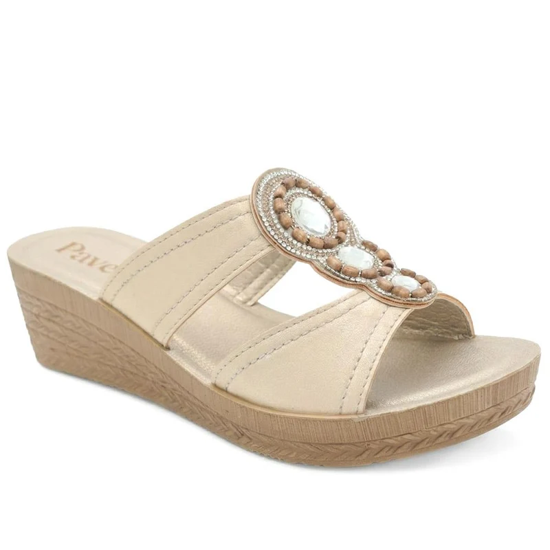 Jewelled Wedge Heel Mule Sandals - INB43000 / 329 127