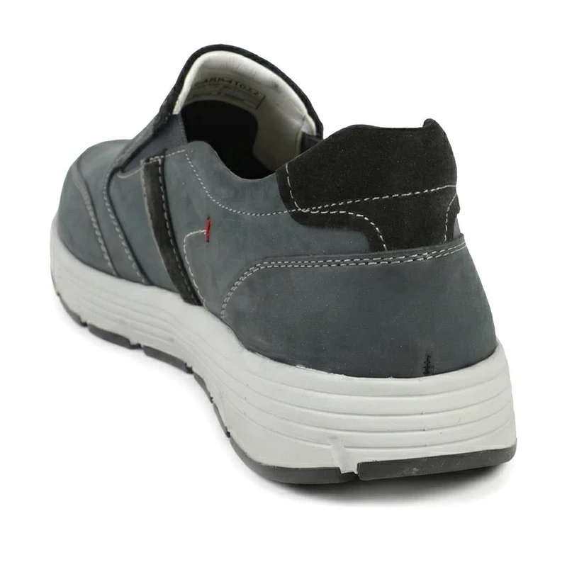 Wide-Fit Slip-On Leather Shoes - PARK41037 / 327 280 - Navy