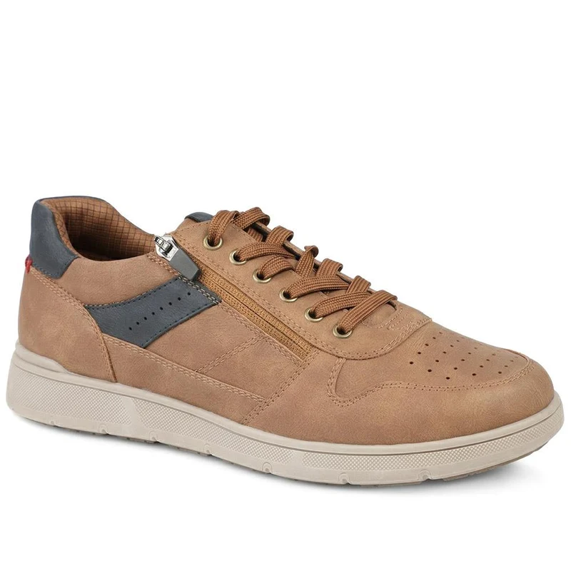 Wide Fit Zip & Lace Casual Trainers - GANG43004 / 329 271