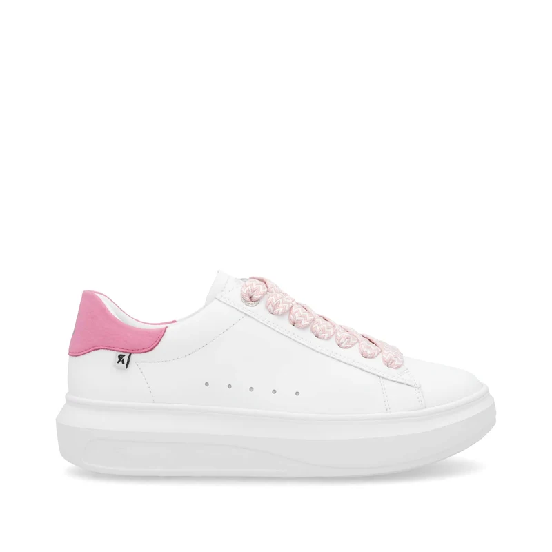 Rieker Modische Damen-Ledersneaker – Weiß