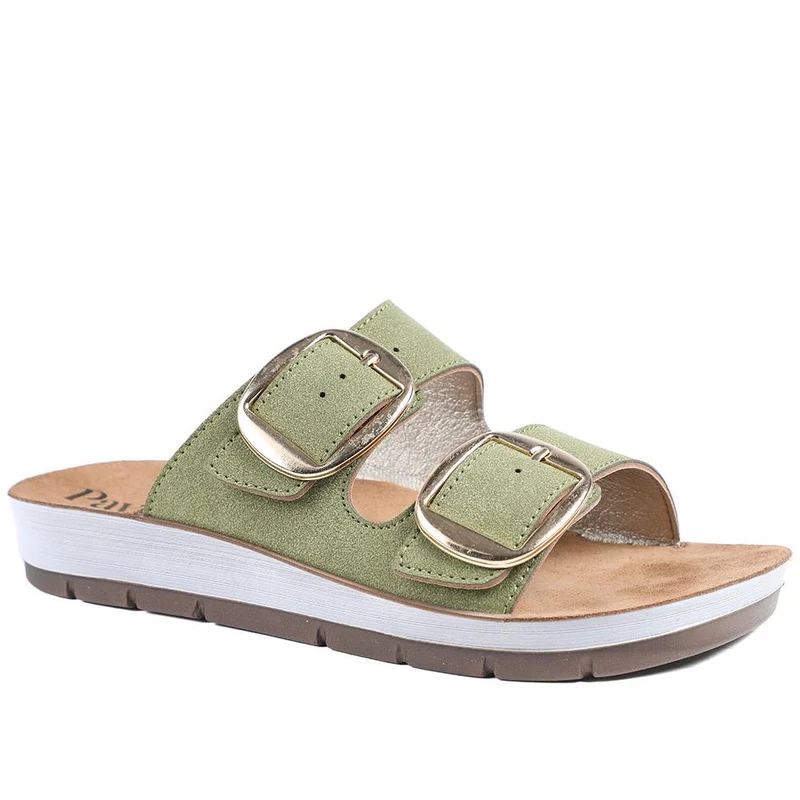 Cushioned Buckled Slip On Sandals - INB43005 / 329 126