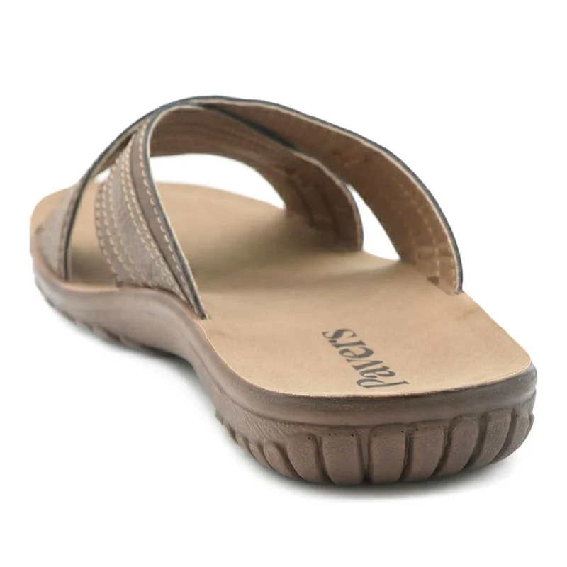 Strappy Cushioned Slip On Sandals - INB43016 / 329 217 - Brown