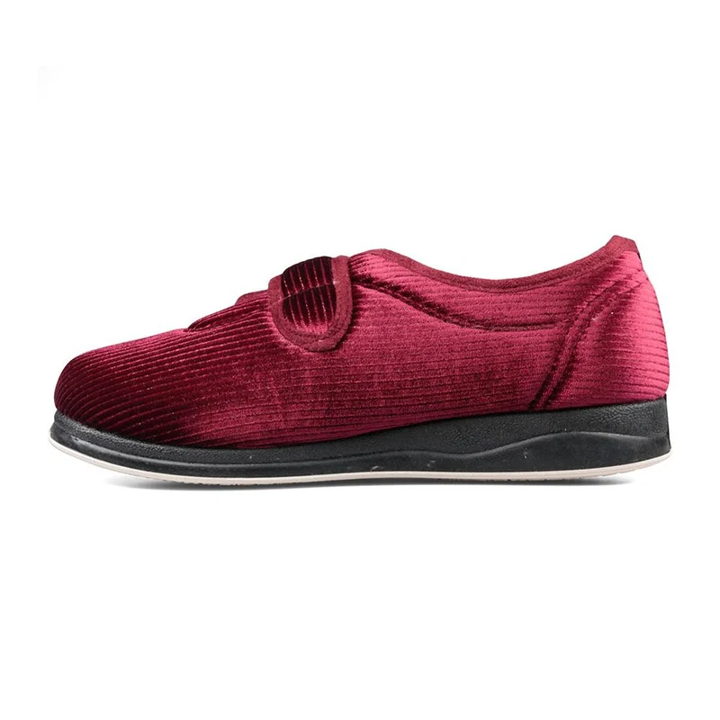 Padders Ladies Slippers 2E Fit Vulcanised - CAMILLA - Camilla / null - Winter Red Sparkle Cord