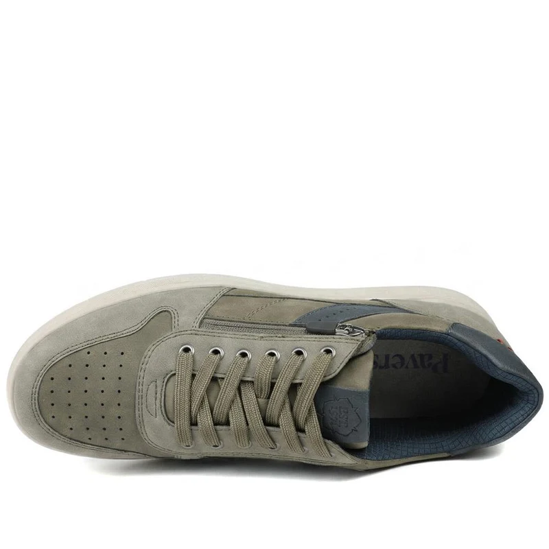 Wide Fit Zip & Lace Casual Trainers - GANG43004 / 329 271 - Khaki