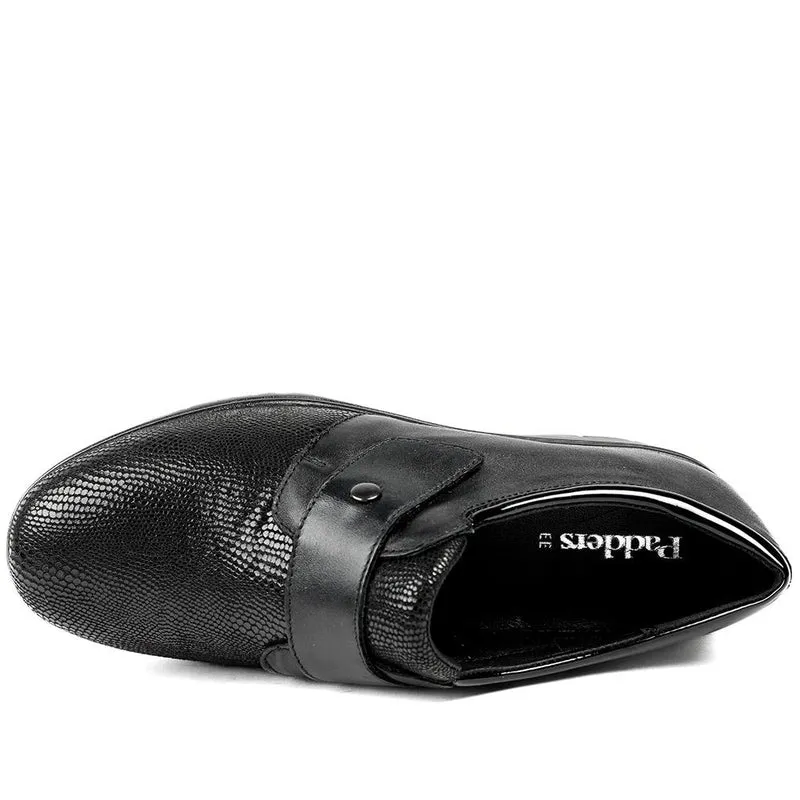 Padders Twilight Leather Slip On Shoes - SERVI42500 / 329 325 - Black