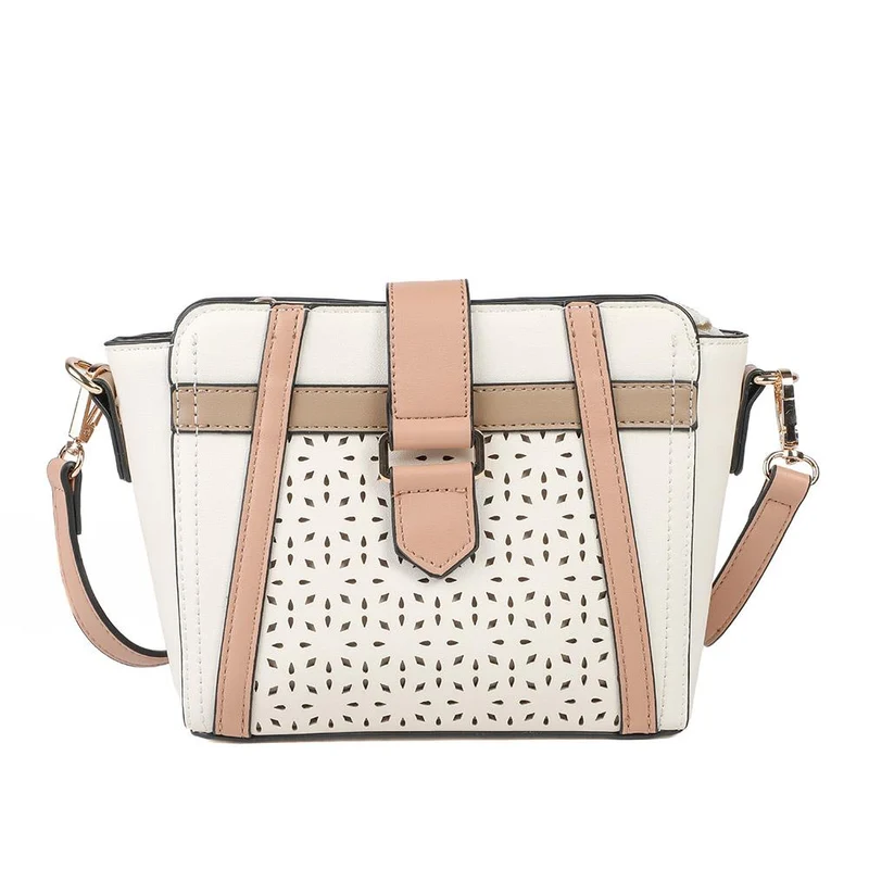 Laser Cut Detail Crossbody Bag - HETIA43005 / 329 236 - Beige Multi