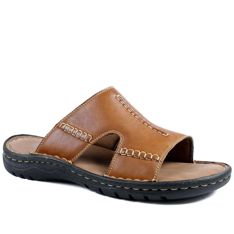 Slip On Leather Mule Sandals - AATRA43004 / 328 930