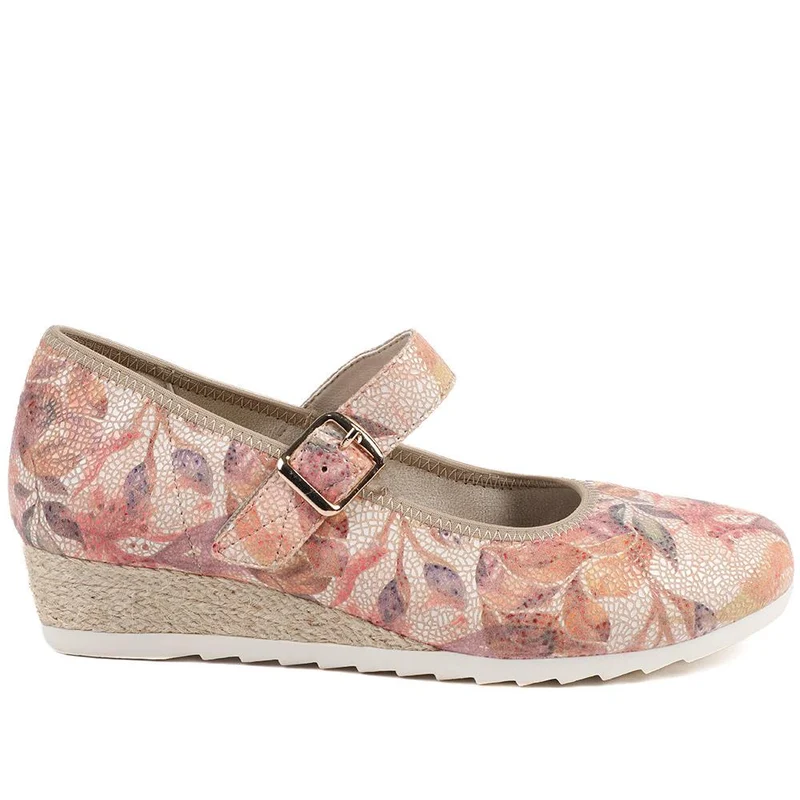 Grippy Adjustable Fasten Mary Janes - WOIL43001 / 328 882 - Pink Floral