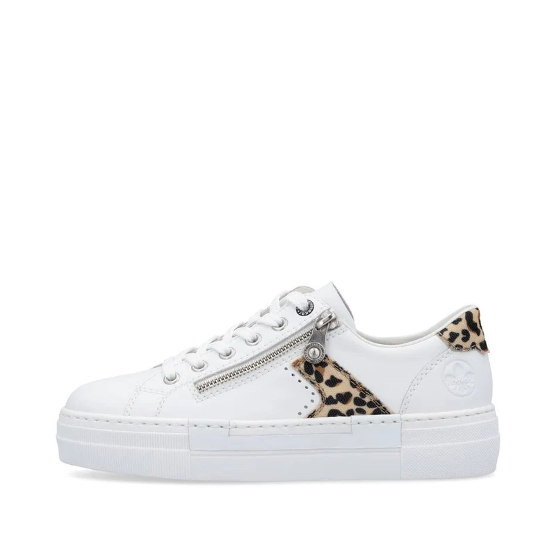 Rieker Plateau-Sneakers aus Leder für Damen - Weiß